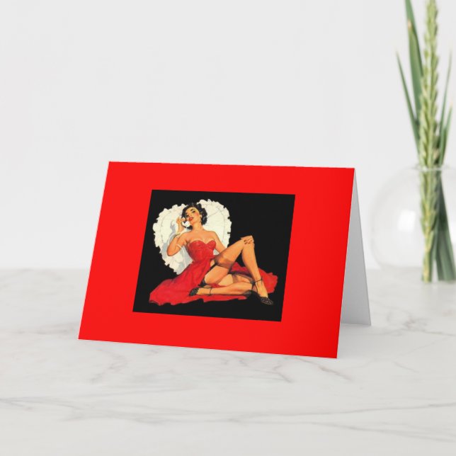 Vintage Pin up girl Valentine's Day Greeting card (Front)