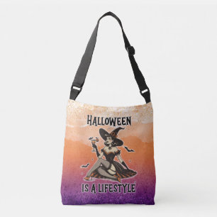 Vintage Pin-up Halloween Witches Crossbody Bag