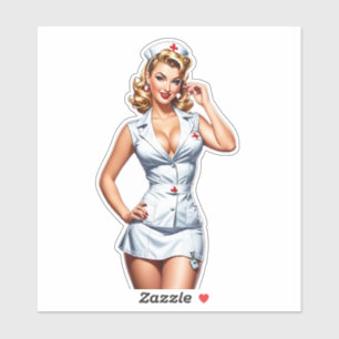 Vintage Pin-up Nurse Digital Art