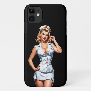Vintage Pin-up Nurse Digital Art iPhone 11 Case