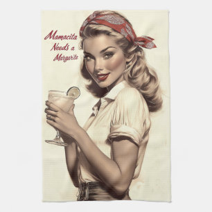 Vintage Pin-Up Style: Mamacita Needs a Margarita Tea Towel