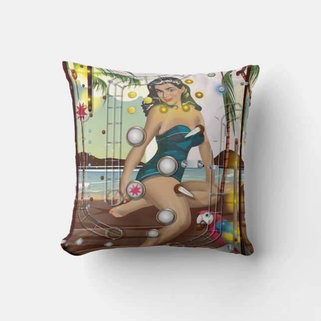 Vintage Pinball Machine game Cushion (Front)