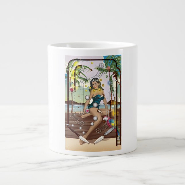 Vintage Pinball Machine game Large Coffee Mug (Front)