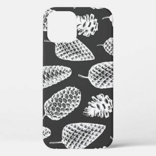 Vintage pine cones, botanical chalkboard. iPhone 12 case