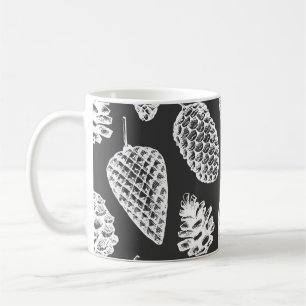 Vintage pine cones, botanical chalkboard. coffee mug