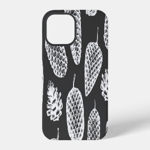 Vintage pine cones, botanical chalkboard. iPhone 12 case
