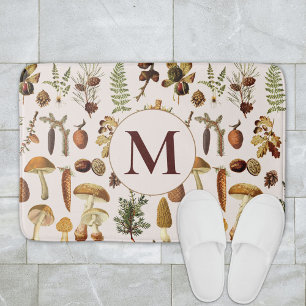 Vintage Pine Forest Treasures Pattern Bath Mat