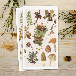 Vintage Pine Forest Treasures Pattern Napkin