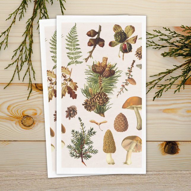 Vintage Pine Forest Treasures Pattern Napkin (Creator Uploaded)