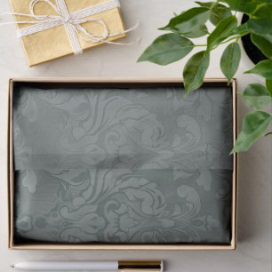 Vintage Pine Green Antique Damask Decoupage  Tissue Paper