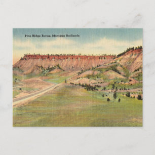 Vintage, Pine Ridge Buttes, Montana, Badlands Postcard
