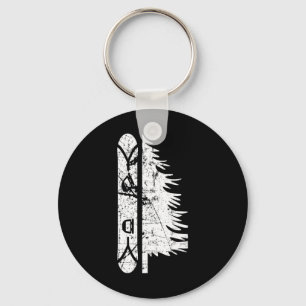 Vintage Pine Snowboard Snowboarding Gift 1 Key Ring