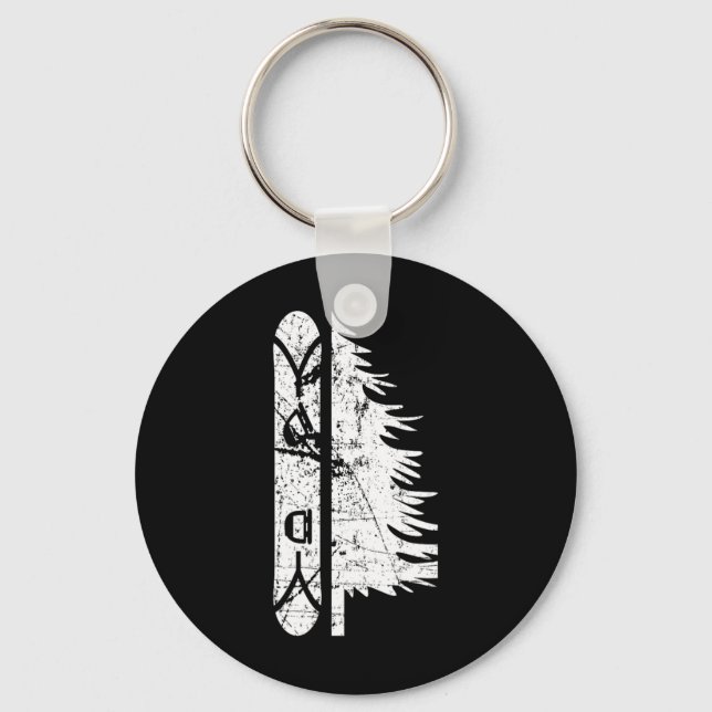 Vintage Pine Snowboard Snowboarding Gift 1  Key Ring (Front)