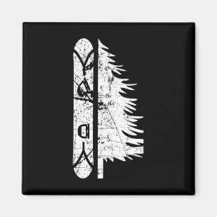 Vintage Pine Snowboard Snowboarding Gift 1 Magnet