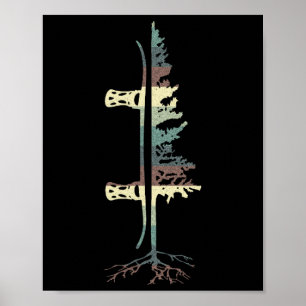 Vintage Pine Snowboard Snowboarding Gift Poster