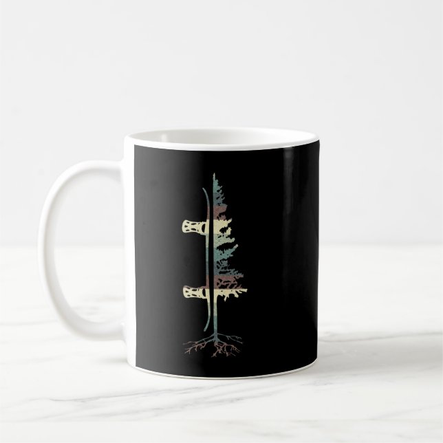 Vintage Pine Snowboard  Snowboarding Gift Tee    Coffee Mug (Left)