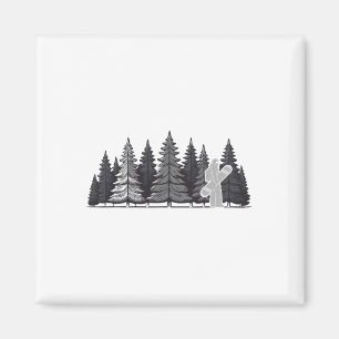 Vintage Pine Tree Snowboard - Cool Snowboarding  Magnet
