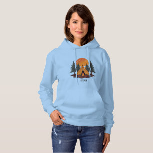 Vintage Pine Trees & Mountains Camping Hoodie