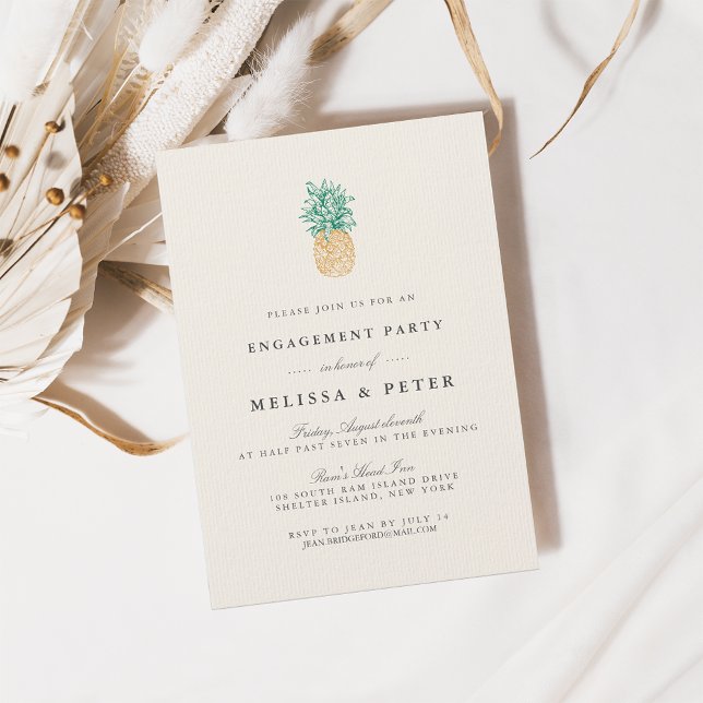 Vintage Pineapple Engagement Party Invitation (Creator Uploaded)