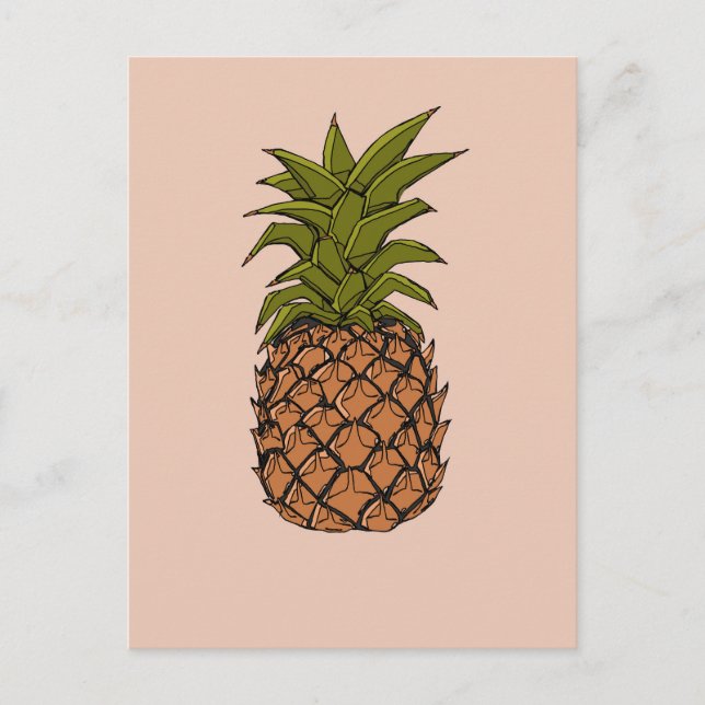 Vintage Pineapple Fruit Postcard (Front)