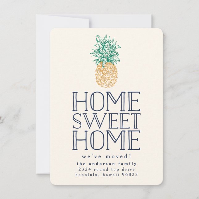 Vintage Pineapple Moving Announcement (Front)