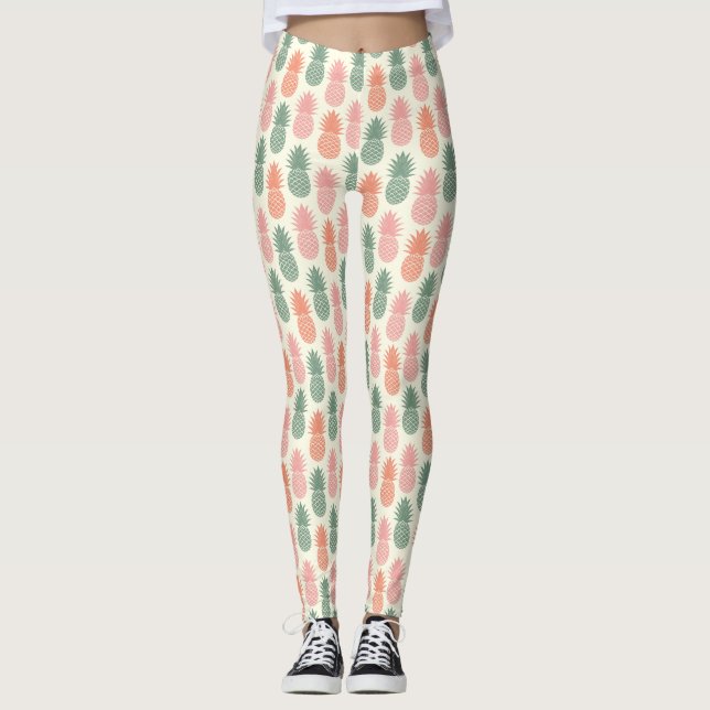 Vintage Pineapple Pattern 2 Leggings (Front)