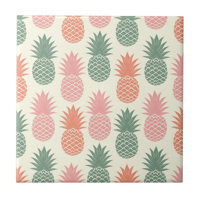 Vintage Pineapple Pattern 2 Tile (Front)