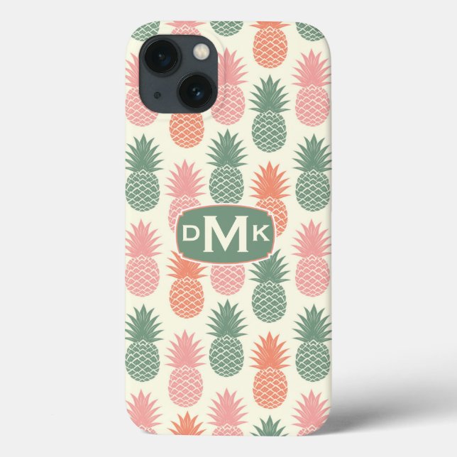 Vintage Pineapple Pattern | Monogram Case-Mate iPhone Case (Back)