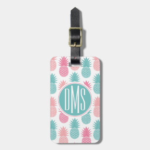 Vintage Pineapple Pattern   Monogram Luggage Tag