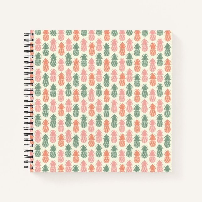 Vintage Pineapple Pattern Notebook (Front)