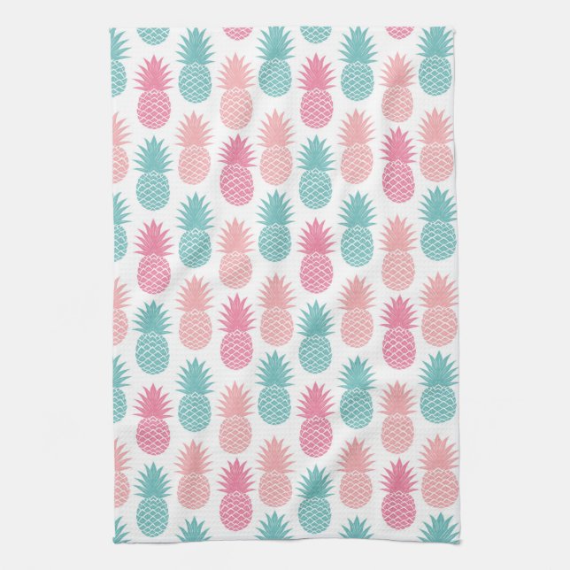 Vintage Pineapple Pattern Tea Towel (Vertical)