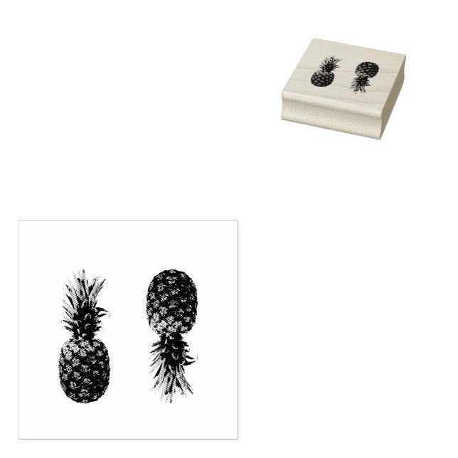 Vintage Pineapple  Rubber Stamp (Stamped)