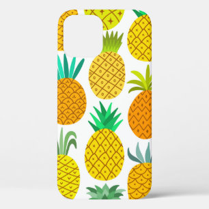 vintage pineapple seamless pattern isolated on whi iPhone 12 case