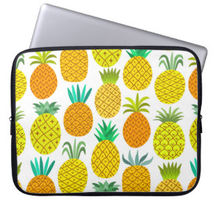vintage pineapple seamless pattern isolated on whi laptop sleeve