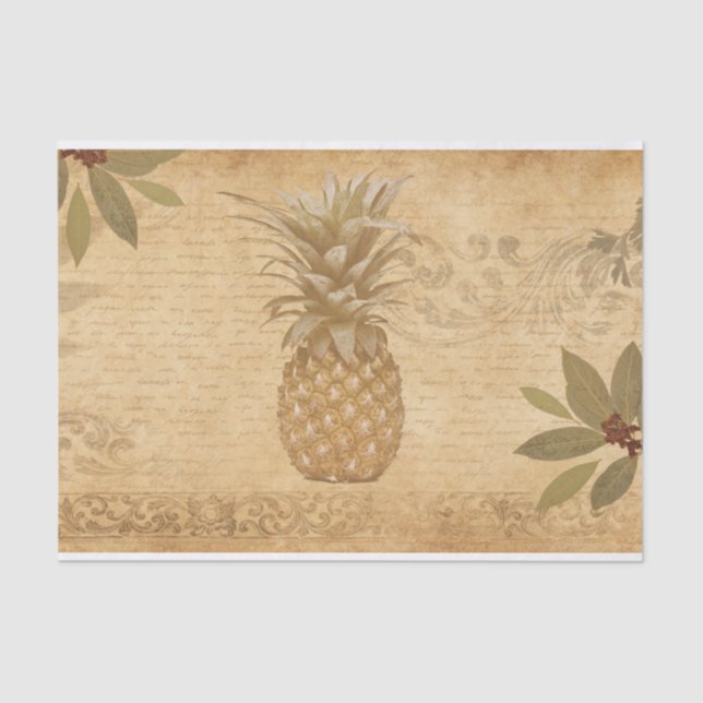 Vintage pineapple tissue paper (Front)