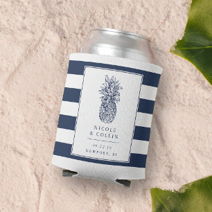 Vintage Pineapple Wedding Favour Can Cooler