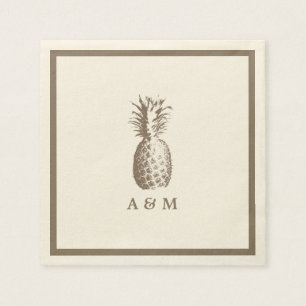 Vintage Pineapple Wedding Napkin