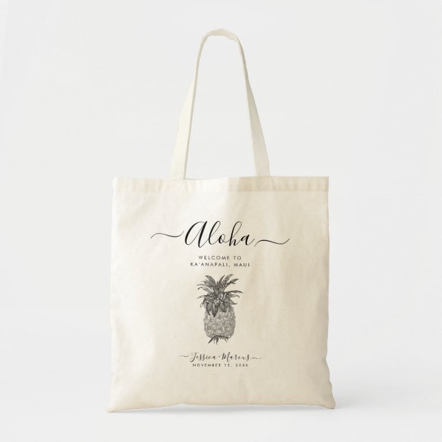 Vintage Pineapple Welcome Gifts Tote Bag (Front)