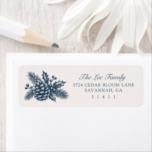 Vintage Pinecone Holiday - Navy