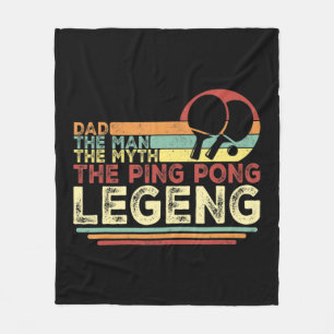 Vintage Ping Pong Dad Ping Pong Playing Tee Fathe Fleece Blanket