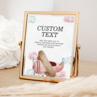 Vintage Pink Aeroplane Birthday Party Custom Sign