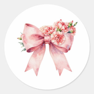 Vintage Pink Aesthetic Watercolor Classic Round Sticker