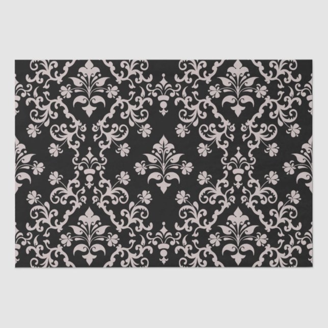 Vintage Pink and Black Wrapping Paper (Front)