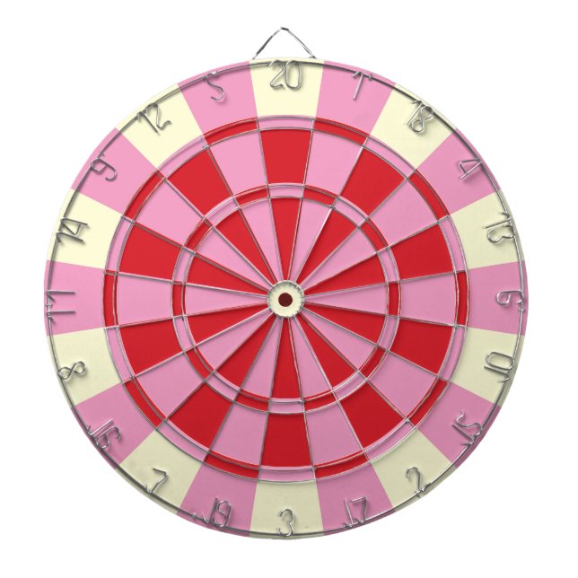 Vintage Pink And Red Dartboard (Front)