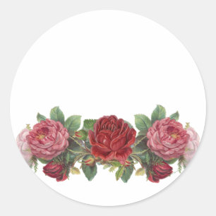 Vintage Pink and Red Roses Stickers