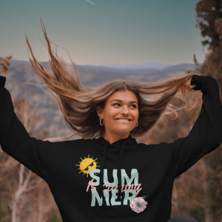 Vintage pink and Teal flower Summer is coming  Hoodie