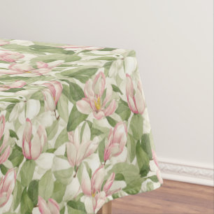 Vintage Pink and White Magnolias Tablecloth