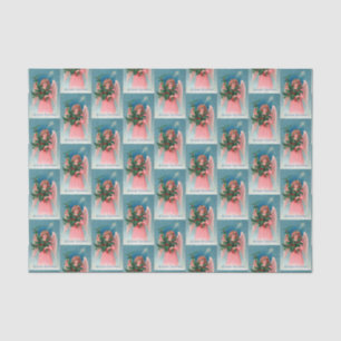 Vintage Pink Angel Holiday party tissue Tissue Paper