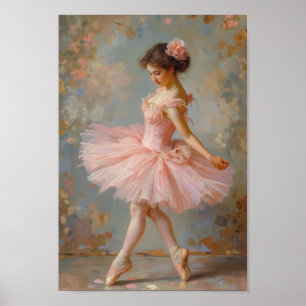 Vintage Pink Ballerina Ballet Wall Art
