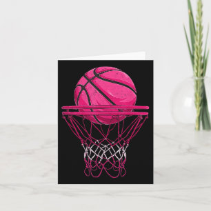 Vintage Pink Basketball Desgin For Women Girl Card